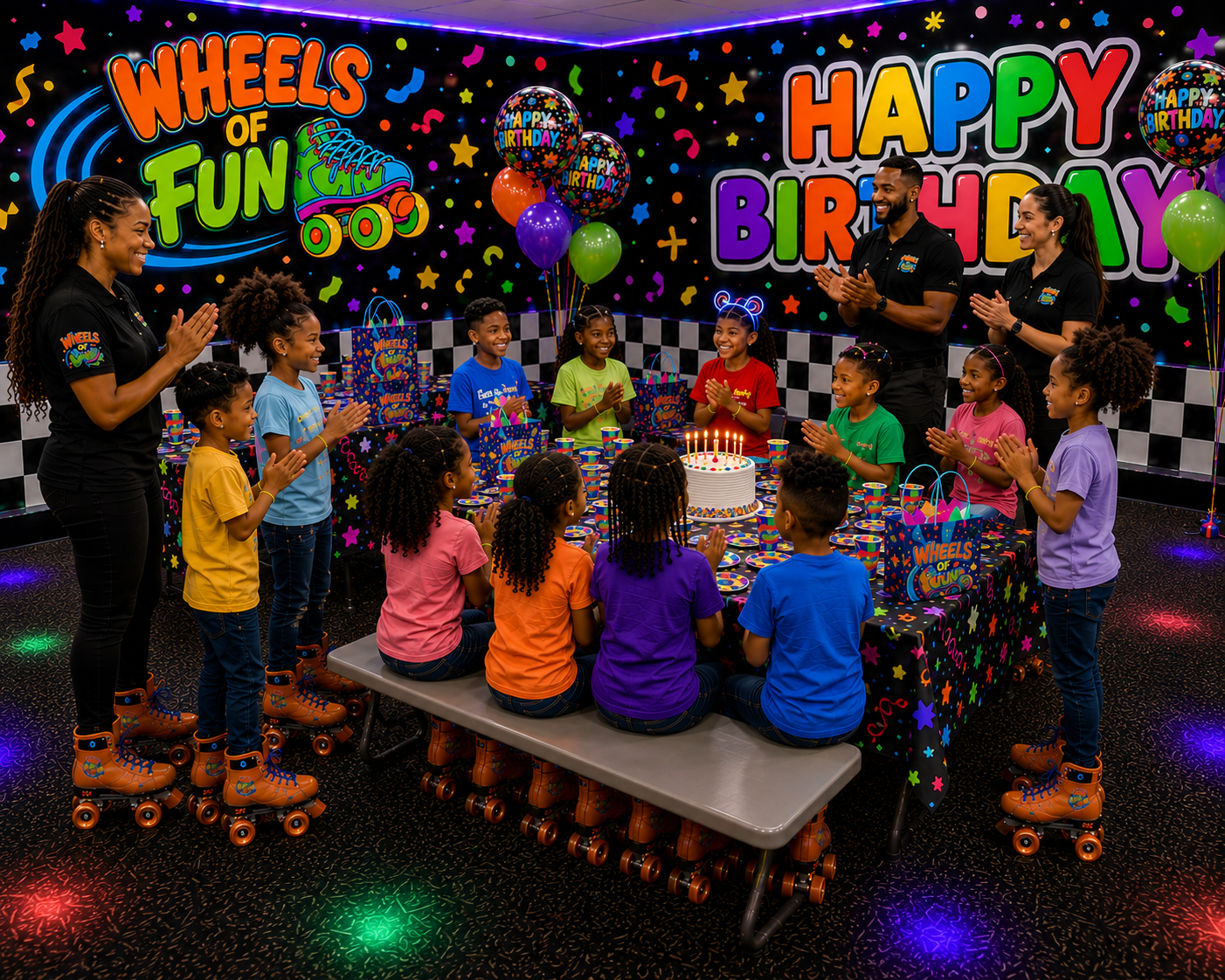 Wheels of Fun Birthday Party Room